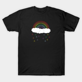 Minimalist Rainbow and Raindrops T-Shirt